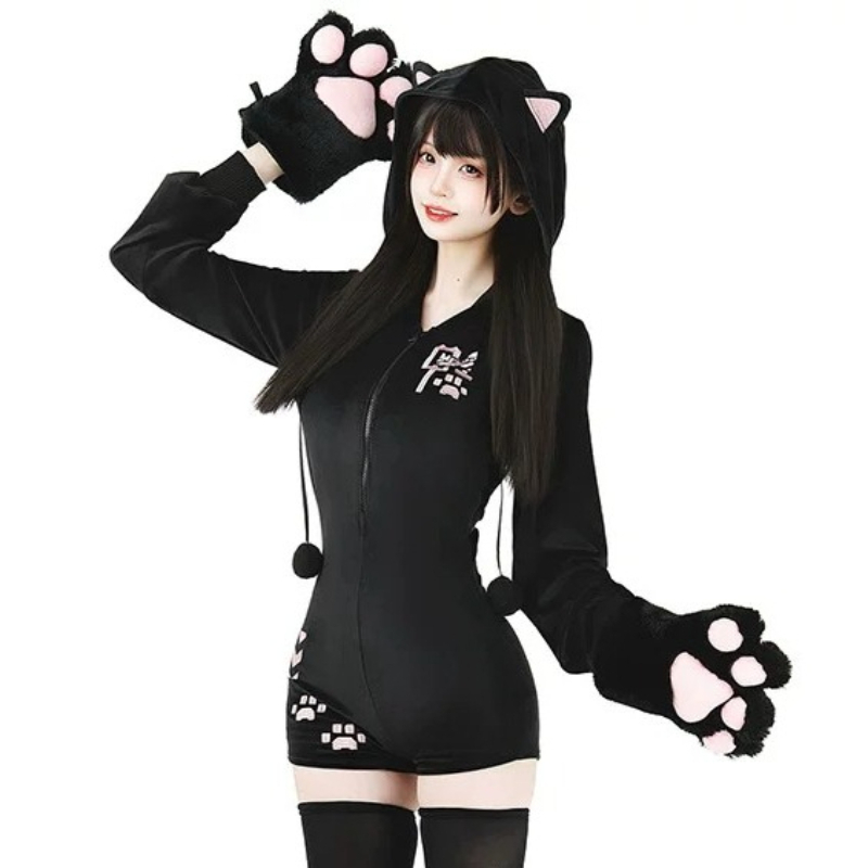 Anime Cosplay One Piece - Anime Uroczy Koci Pluszowy Kombinezon z