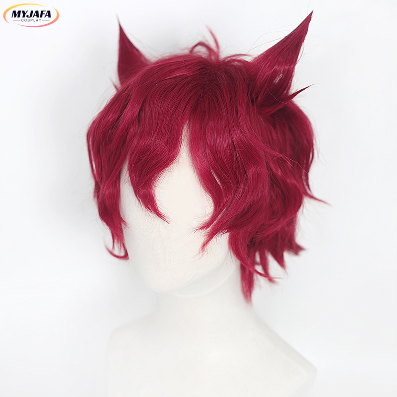 Anime Cosplay With Red Hair - Peruka Cosplay Sett Gra LOL Heartsteel