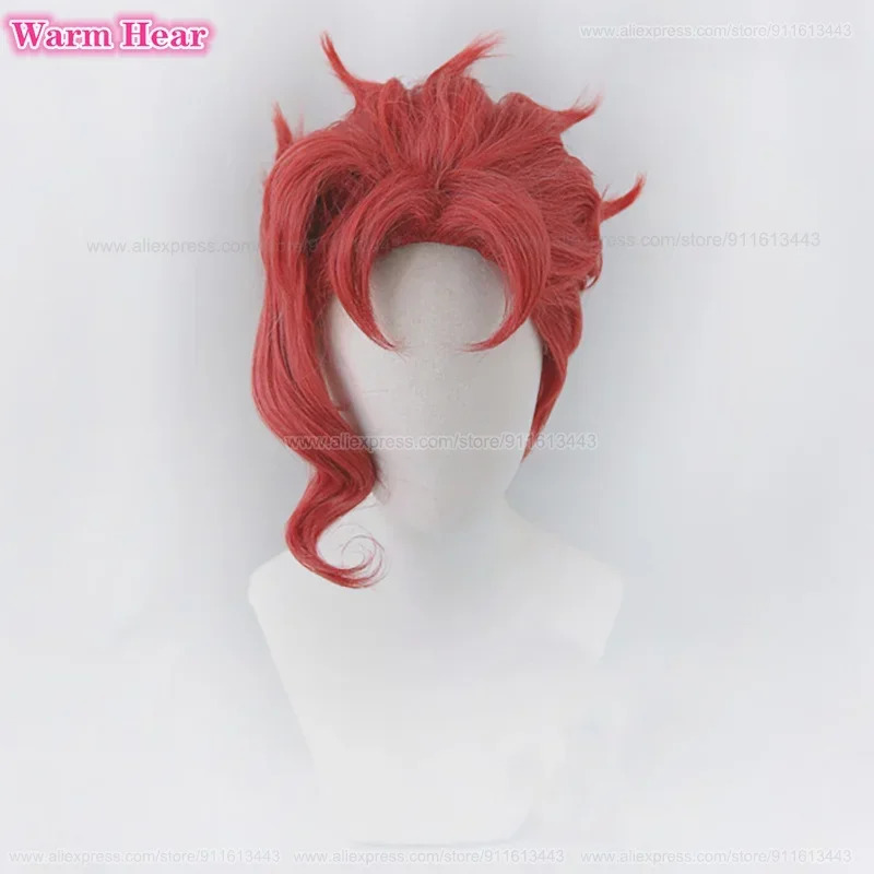 Anime Cosplay With Red Hair - Peruka Anime Cosplay Noriaki Kakyoin Syntetyczna
