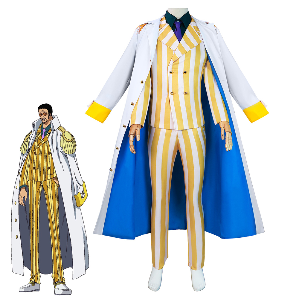 Anime Cosplay One Piece - Anime One Piece Borsalino Granatowy Mundur